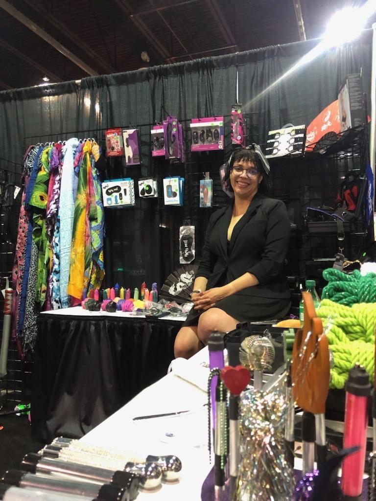 Brand Manager Brittany Wilson with a taste of what's coming to Fetish Con this year