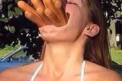 Hot Babes & Pornstars Eating Hot Dogs